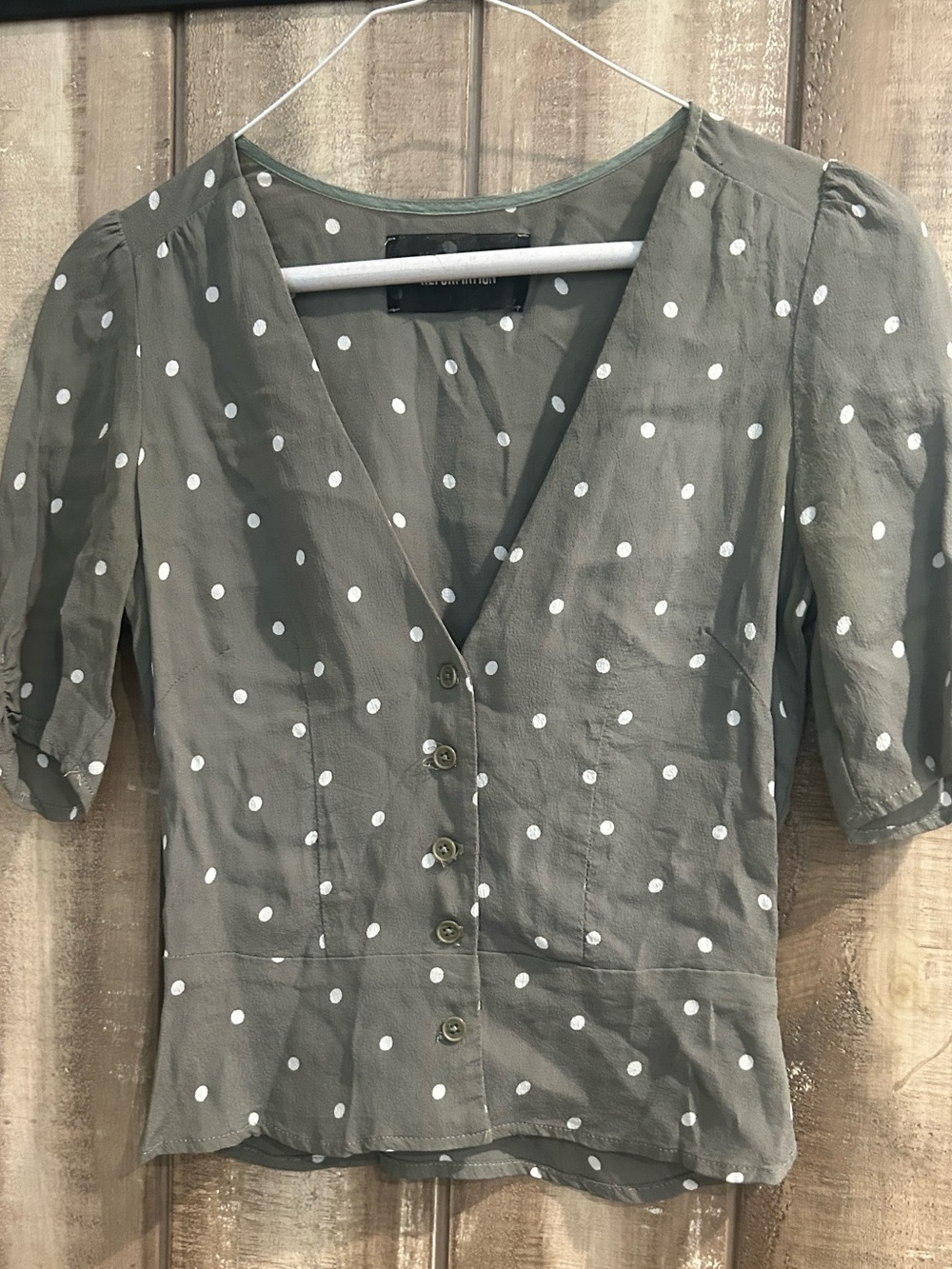 Reformation polka dot top, 2